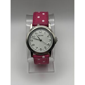 Pedre silver pink polka dots silver women's watch, working